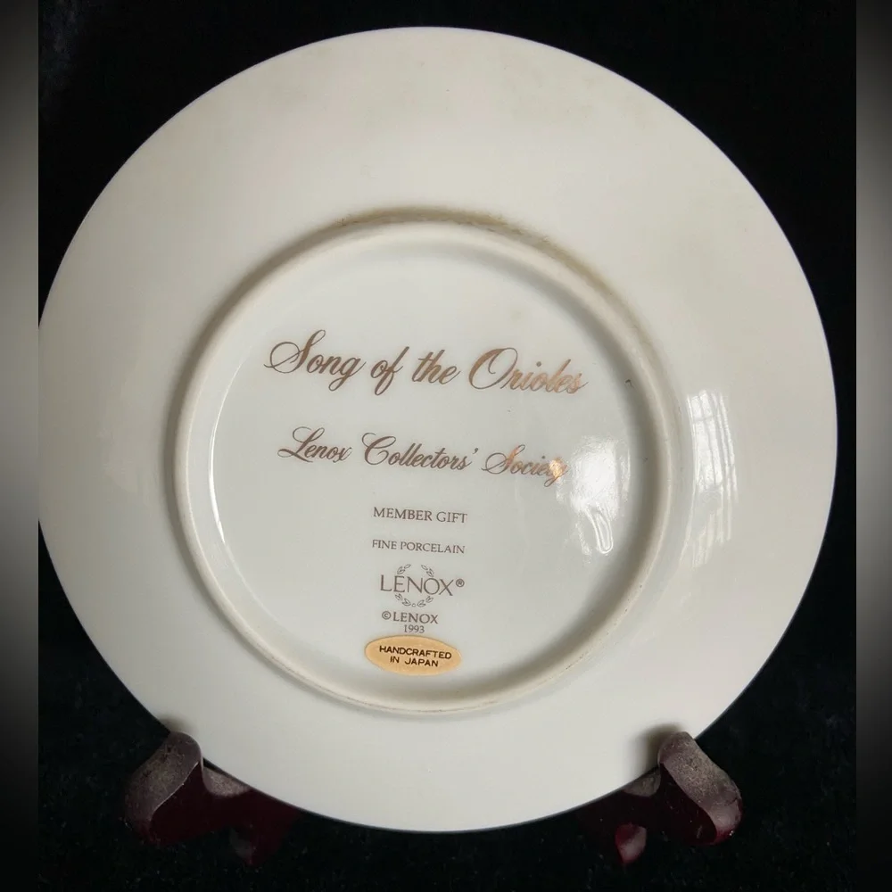🩵 Song of the Orioles Birds Lenox Collectors Society Member Gift Plate 1993 5